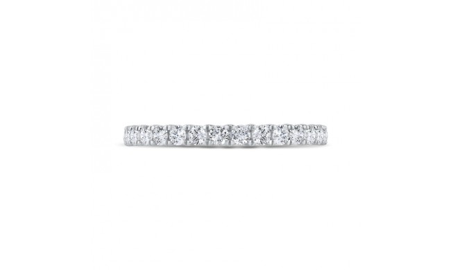 Shah Luxury 14K White Gold 3/4 Run Round Diamond Wedding Band