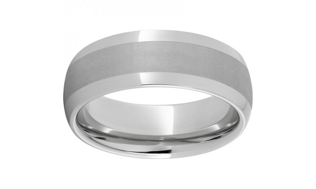 Serinium Domed Band with a 4mm Laser Satin Strip