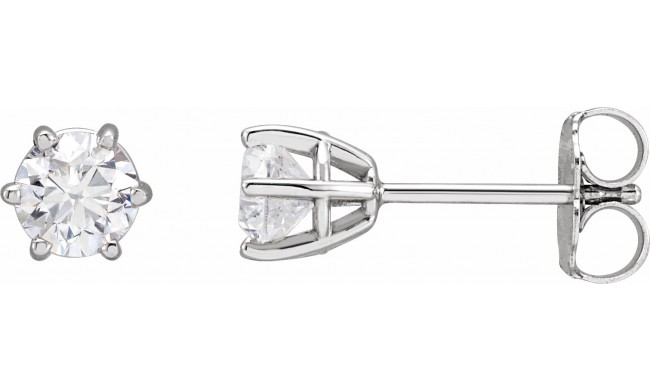14K White 4.5 mm I3 3/4 CTW Diamond 6-Prong Wire Basket Earrings