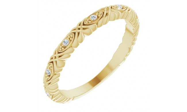 14K Yellow .05 CTW Diamond Anniversary Band