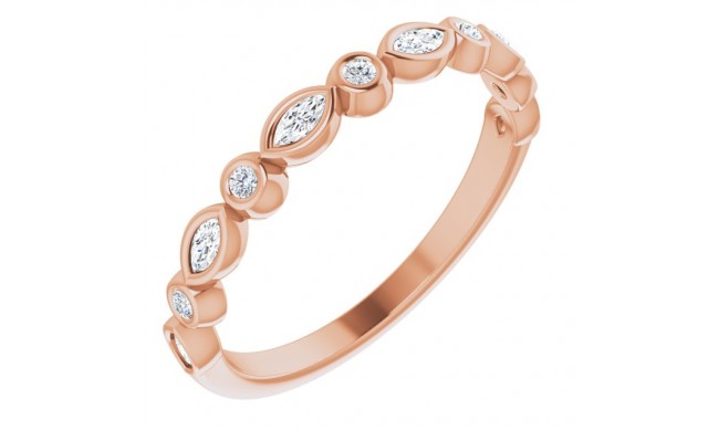 14K Rose 1/4 CTW Diamond Anniversary Band