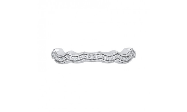 Shah Luxury 14K White Gold Round Diamond Half-Eternity Wedding Band