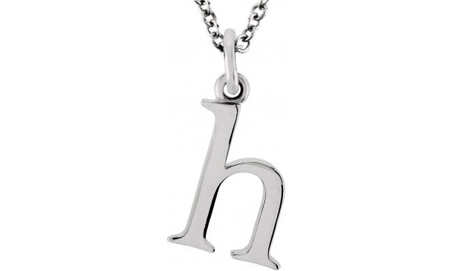 14K White Lowercase Initial h 16 Necklace