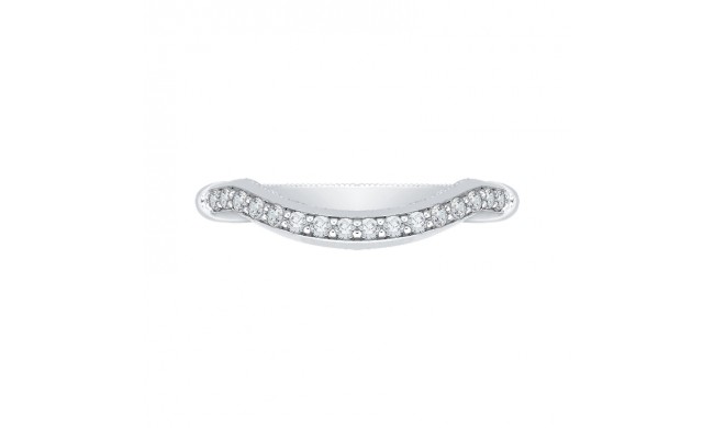 Shah Luxury 14K White Gold Round Diamond Wedding Band
