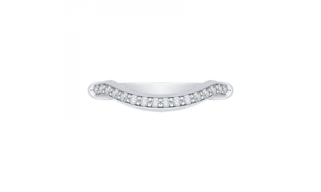 Shah Luxury 14K White Gold Round Diamond Wedding Band