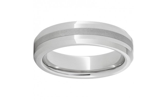 Serinium Beveled Edge Band with a 2mm Laser Satin Center