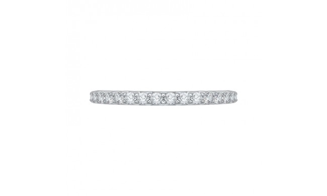 Shah Luxury 14K White Gold Round Diamond Wedding Band