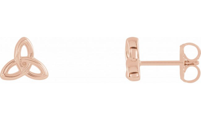 14K Rose Celtic-Inspired Trinity Earrings