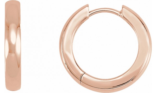 14K Rose 17.5 mm Hinged Hoop Earrings