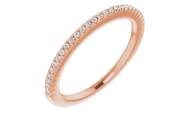 14K Rose 1/8 CTW Diamond French-Set Anniversary Band