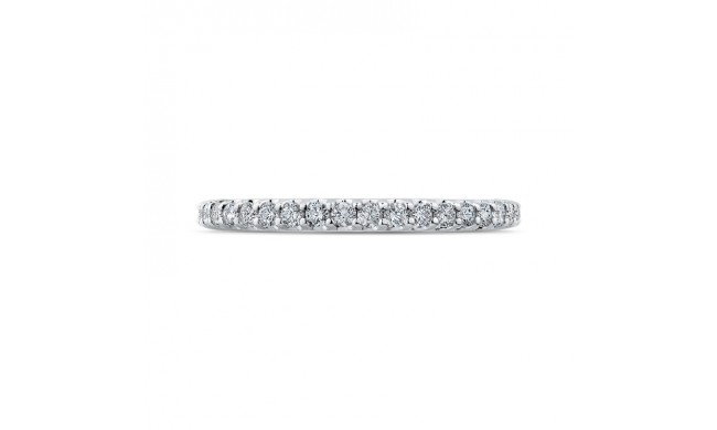 Shah Luxury 14K White Gold Round Diamond Wedding Band