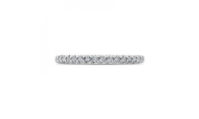 Shah Luxury 14K White Gold Round Diamond Wedding Band