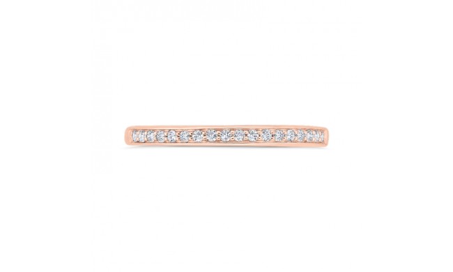 Shah Luxury 14K Rose Gold Round Cut Diamond Wedding Band