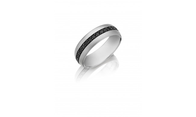 Henri Daussi 7mm Men's Wedding Band MB13 14k Gold White 1.15 Ctw.
