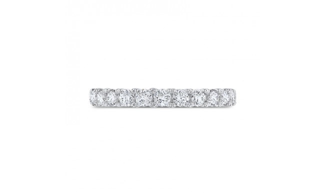 Shah Luxury 14K White Gold Half-Eternity Round Diamond Wedding Band