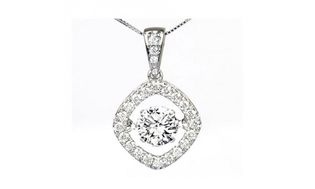 Gems One 14KT White Gold & Diamond Rhythm Of Love Neckwear Pendant  - 1-1/4 ctw