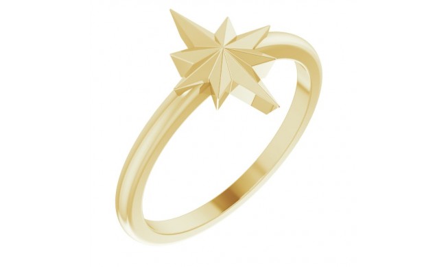 14K Yellow Starburst Ring