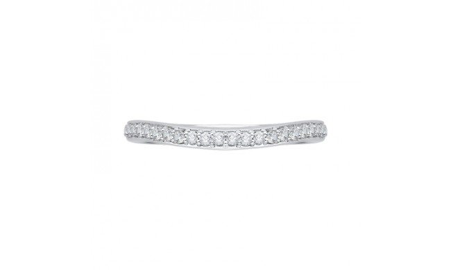 Shah Luxury 14K White Gold Diamond Wedding Band with Euro Shank