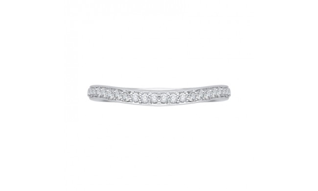 Shah Luxury 14K White Gold Diamond Wedding Band with Euro Shank