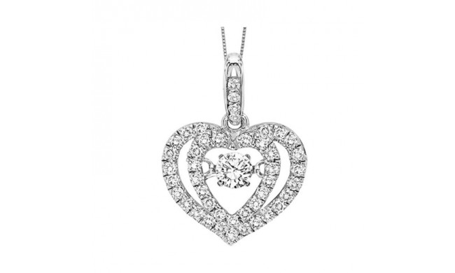 Gems One 10KT White Gold & Diamond Rhythm Of Love Neckwear Pendant   - 1/3 ctw