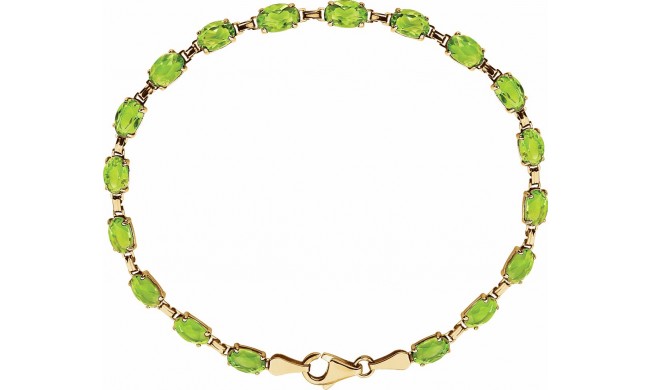 14K Yellow Peridot 7.25 Bracelet