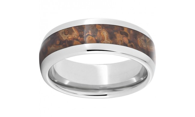 Serinium Domed Band with Medium Distressed Copper Inlay