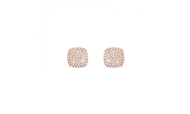 Henri Daussi 14k Rose Gold Diamond Stud Earrings