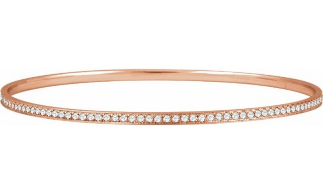 14K Rose 1 1/2 CTW Diamond Bangle Bracelet 7