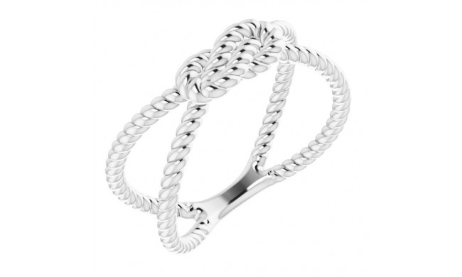14K White Rope Knot Ring