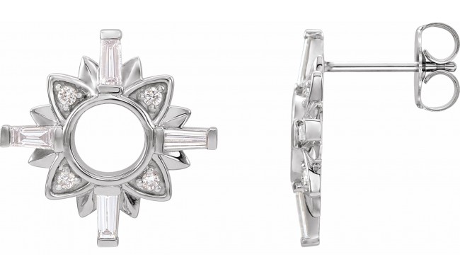 14K White 1/2 CTW Diamond Starburst Earrings