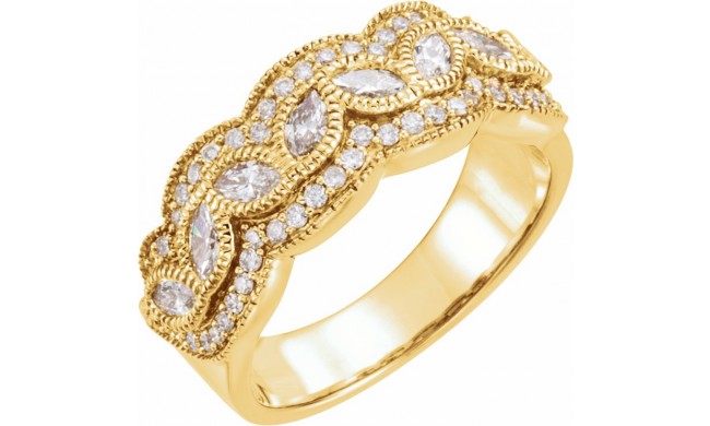 14K Yellow 1 CTW Diamond Anniversary Band