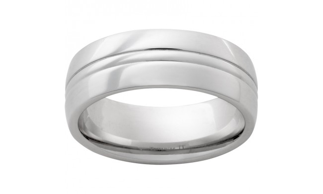 Serinium Domed Band with a Domed Center Groove and Polish Finish