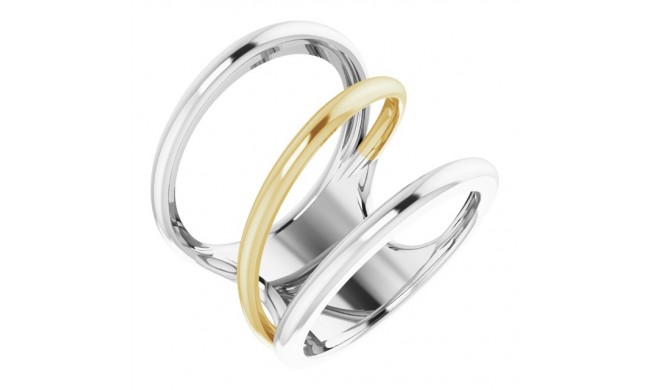 14K White & Yellow Freeform Ring