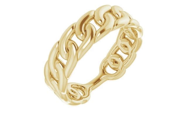 14K Yellow Stackable Chain Link Ring