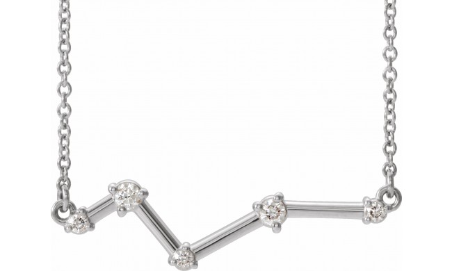 14K White 1/10 CTW Diamond Constellation 18 Necklace