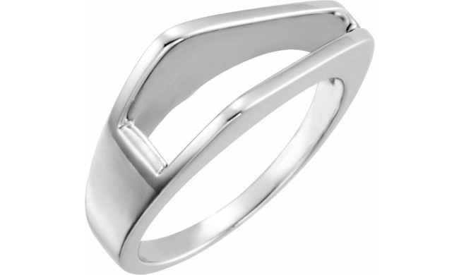 14K White Negative Space Ring