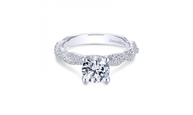 Gabriel & Co. 14k White Gold Contemporary Twisted Engagement Ring