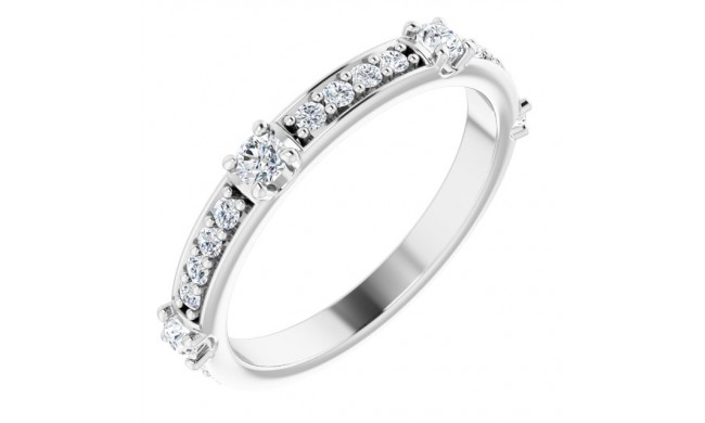 14K White 2.5 mm Round 1/2 CTW Diamond Anniversary Band