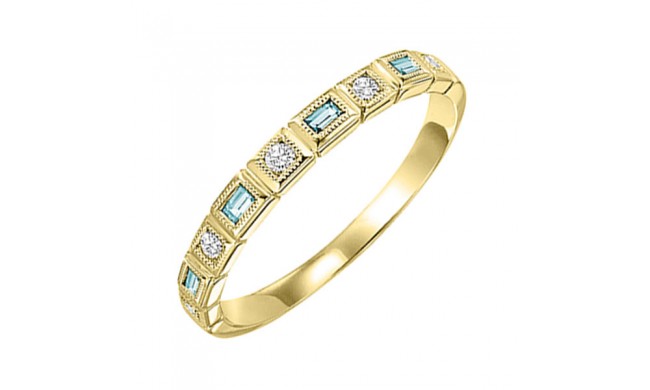 Gems One 10Kt Yellow Gold Diamond (1/10Ctw) & Blue Topaz (1/6 Ctw) Ring