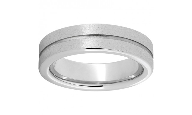 Serinium Pipe Cut Band with a 1mm Groove and Stone Finish
