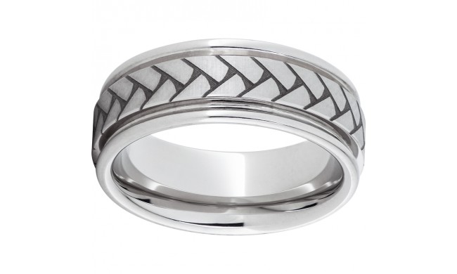 Serinium Rounded Edge Band with Weave Laser Engraving
