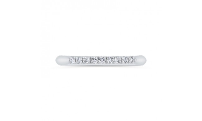 Shah Luxury 14K White Gold Round Cut Diamond Wedding Band