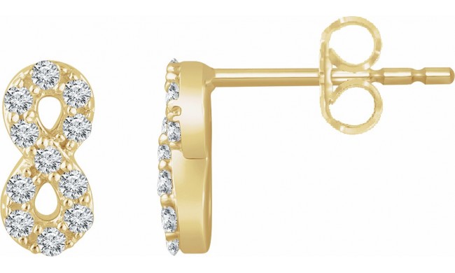 14K Yellow 1/6 CTW Diamond Infinity Earrings