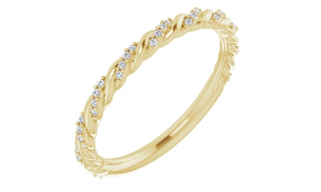 14K Yellow 1/8 CTW Diamond Pavu00e9 Twisted Anniversary Band