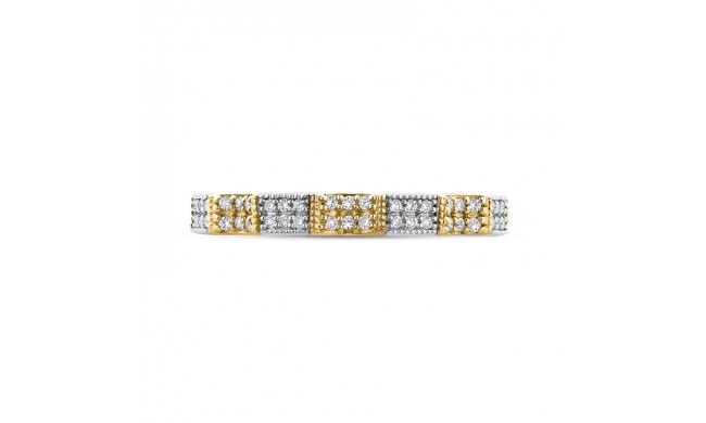 Shah Luxury 14K Two-Tone Gold Round Diamond Eternity Wedding Band