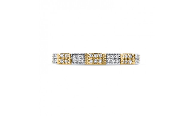 Shah Luxury 14K Two-Tone Gold Round Diamond Eternity Wedding Band