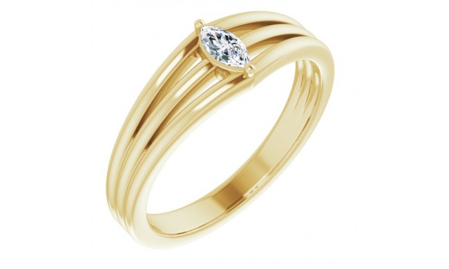 14K Yellow 1/8 CT Diamond Geometric Ring