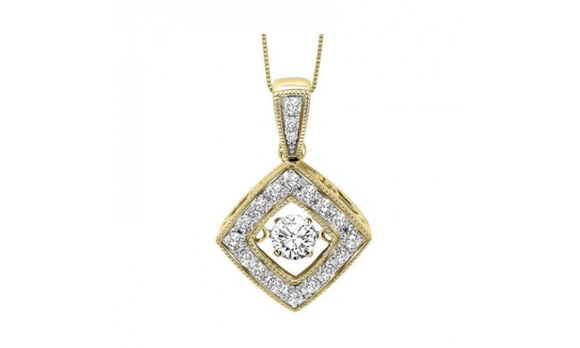 Gems One 14KT Yellow Gold & Diamond Rhythm Of Love Neckwear Pendant  - 1/3 ctw
