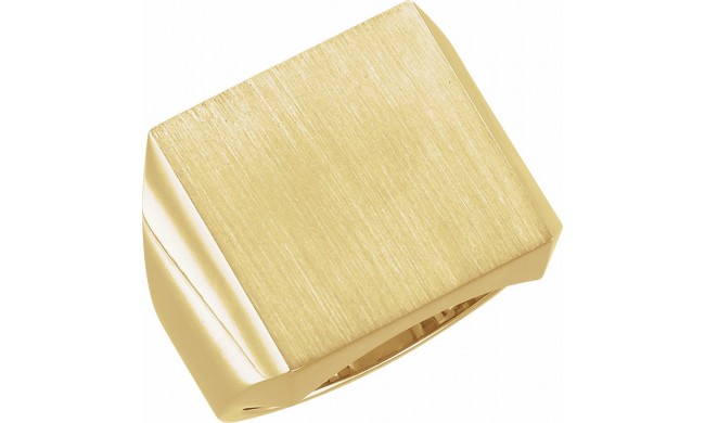 14K Yellow 18 mm Square Signet Ring