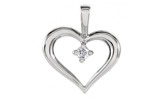 Stuller Sterling Silver Diamond Heart Pendant